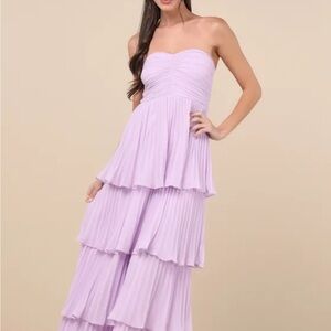 Elegant Lavender Strapless Dress